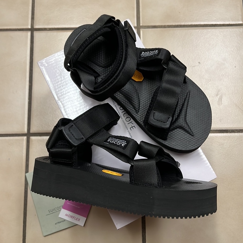 NEW SUICOKE x Vibram Depa V2PO Strappy Flatform Platform Sandals - Picture 5 of 11